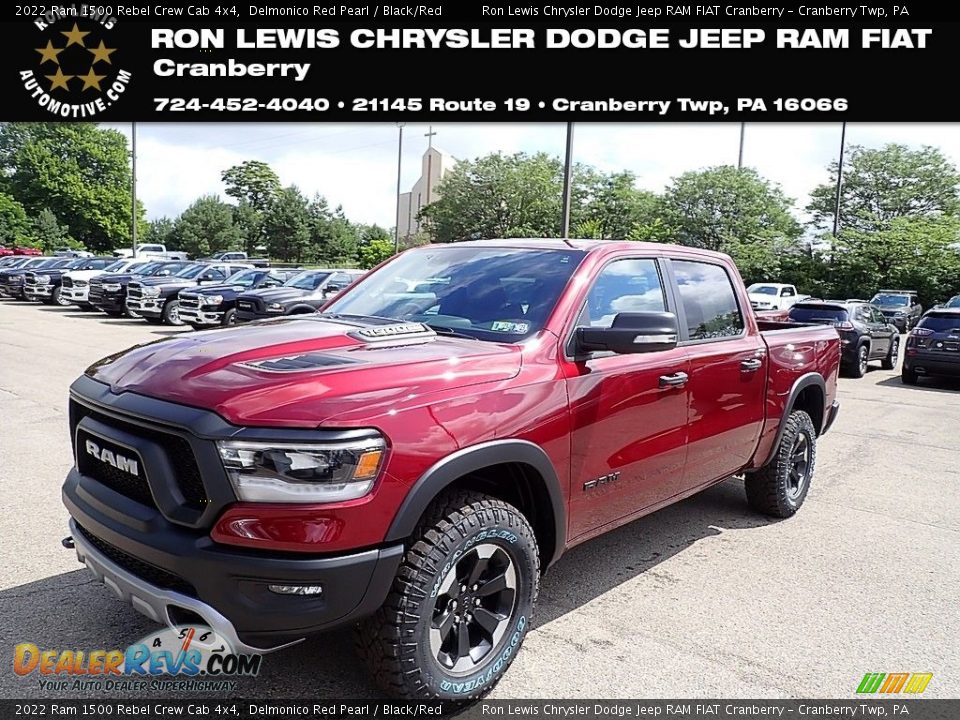 2022 Ram 1500 Rebel Crew Cab 4x4 Delmonico Red Pearl / Black/Red Photo #1