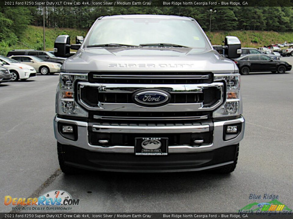 2021 Ford F250 Super Duty XLT Crew Cab 4x4 Iconic Silver / Medium Earth Gray Photo #8