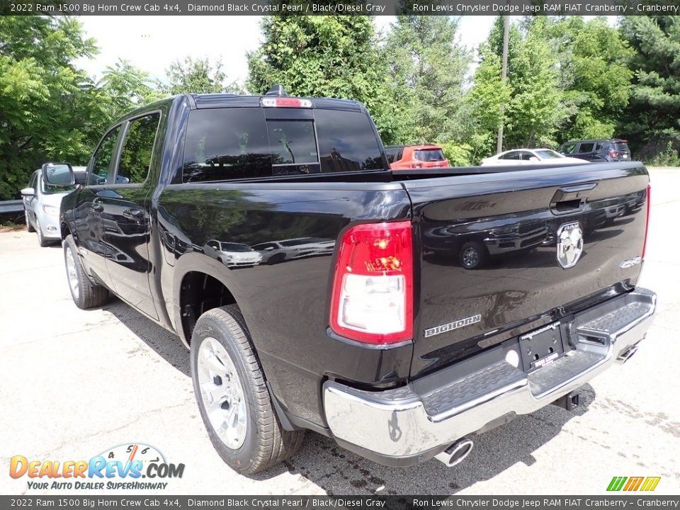 2022 Ram 1500 Big Horn Crew Cab 4x4 Diamond Black Crystal Pearl / Black/Diesel Gray Photo #3