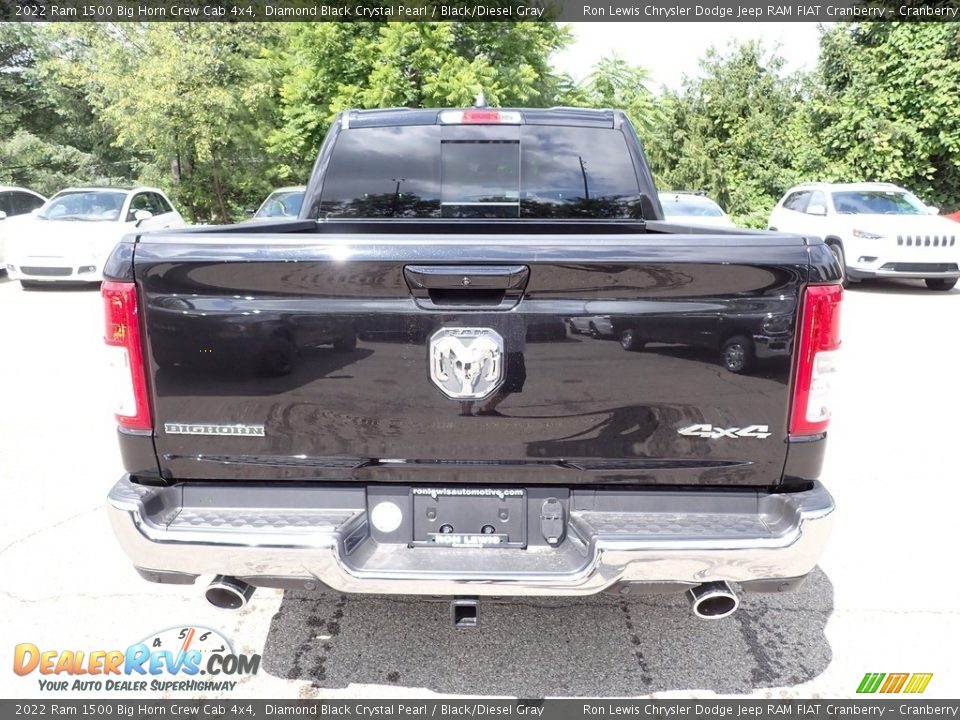 2022 Ram 1500 Big Horn Crew Cab 4x4 Diamond Black Crystal Pearl / Black/Diesel Gray Photo #4