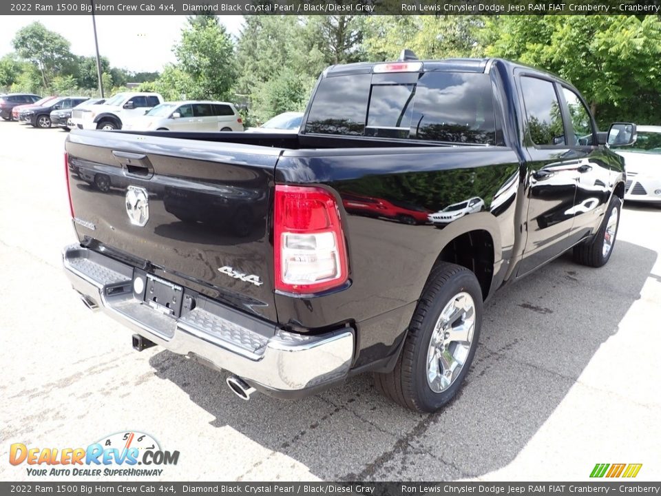 2022 Ram 1500 Big Horn Crew Cab 4x4 Diamond Black Crystal Pearl / Black/Diesel Gray Photo #5