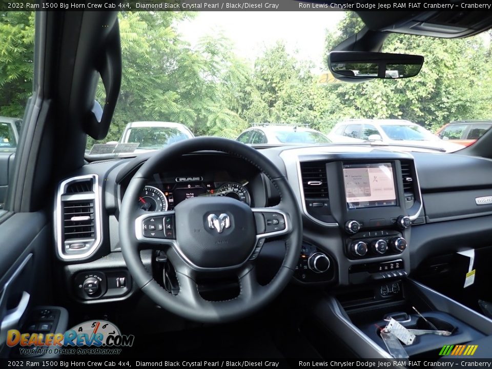 2022 Ram 1500 Big Horn Crew Cab 4x4 Diamond Black Crystal Pearl / Black/Diesel Gray Photo #13
