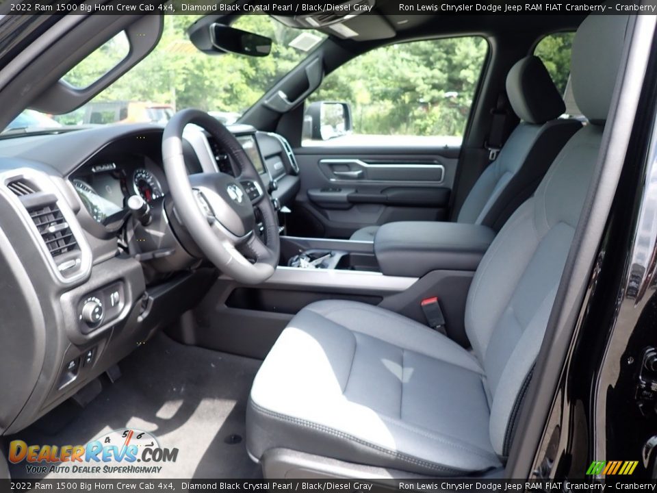 2022 Ram 1500 Big Horn Crew Cab 4x4 Diamond Black Crystal Pearl / Black/Diesel Gray Photo #14