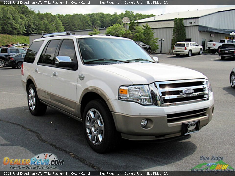 2013 Ford Expedition XLT White Platinum Tri-Coat / Camel Photo #7