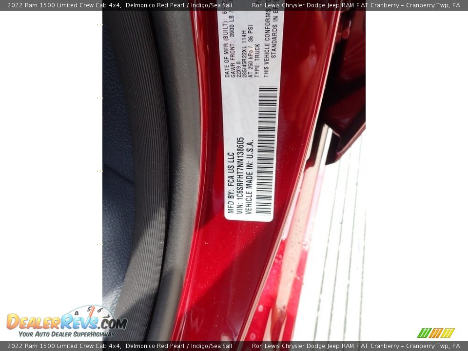 2022 Ram 1500 Limited Crew Cab 4x4 Delmonico Red Pearl / Indigo/Sea Salt Photo #20