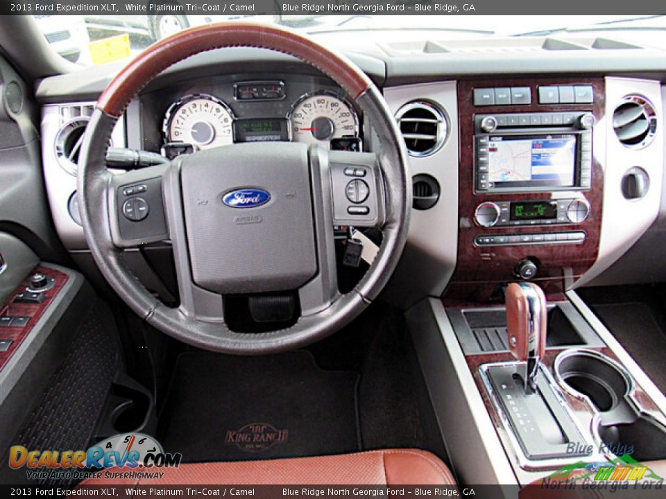 2013 Ford Expedition XLT White Platinum Tri-Coat / Camel Photo #17