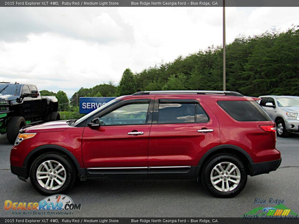 2015 Ford Explorer XLT 4WD Ruby Red / Medium Light Stone Photo #2