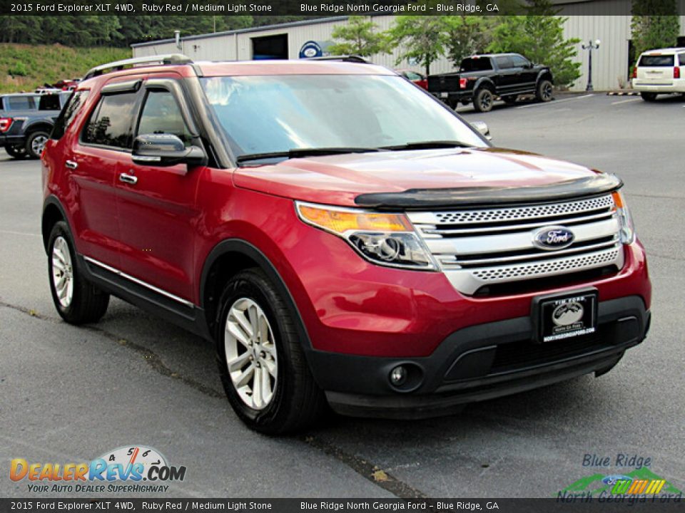 2015 Ford Explorer XLT 4WD Ruby Red / Medium Light Stone Photo #7