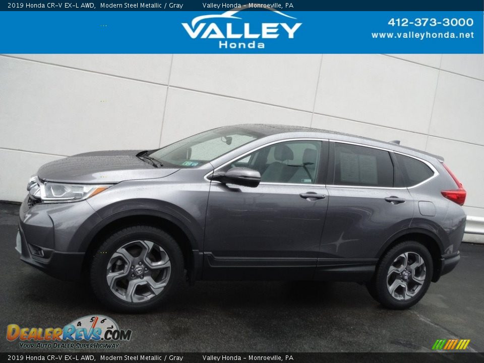 2019 Honda CR-V EX-L AWD Modern Steel Metallic / Gray Photo #2