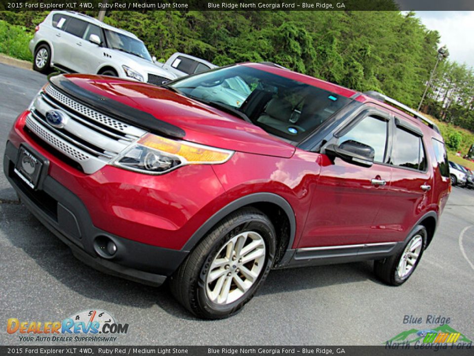 2015 Ford Explorer XLT 4WD Ruby Red / Medium Light Stone Photo #25