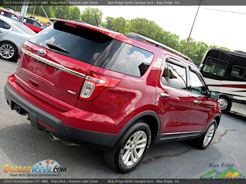 2015 Ford Explorer XLT 4WD Ruby Red / Medium Light Stone Photo #27