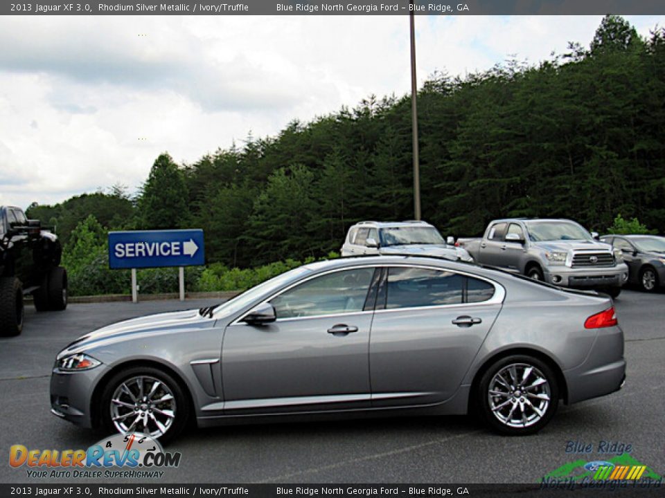 2013 Jaguar XF 3.0 Rhodium Silver Metallic / Ivory/Truffle Photo #2