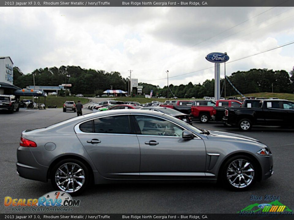 2013 Jaguar XF 3.0 Rhodium Silver Metallic / Ivory/Truffle Photo #6