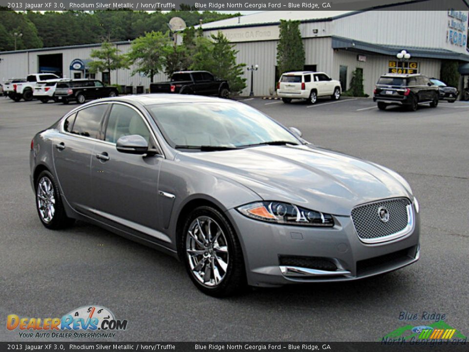 2013 Jaguar XF 3.0 Rhodium Silver Metallic / Ivory/Truffle Photo #7