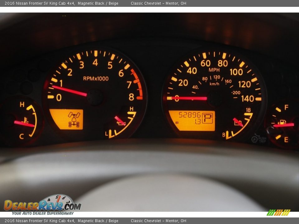 2016 Nissan Frontier SV King Cab 4x4 Gauges Photo #8