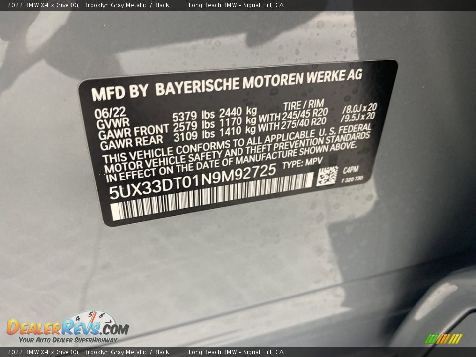 2022 BMW X4 xDrive30i Brooklyn Gray Metallic / Black Photo #26