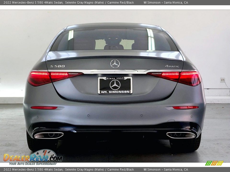 2022 Mercedes-Benz S 580 4Matic Sedan Selenite Gray Magno (Matte) / Carmine Red/Black Photo #3