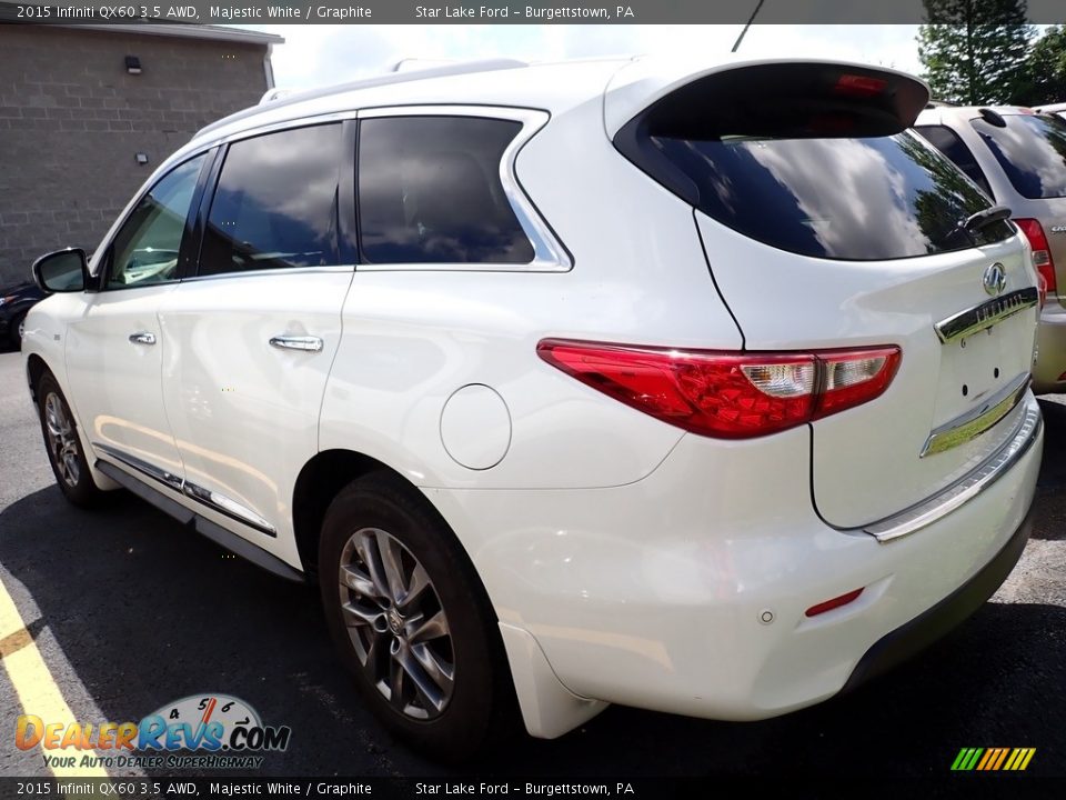 2015 Infiniti QX60 3.5 AWD Majestic White / Graphite Photo #2