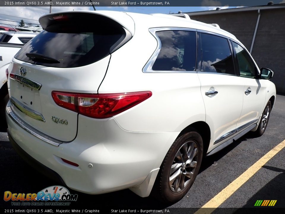 2015 Infiniti QX60 3.5 AWD Majestic White / Graphite Photo #3