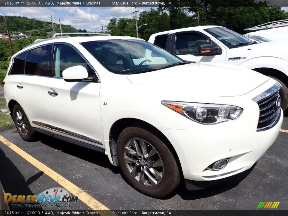 2015 Infiniti QX60 3.5 AWD Majestic White / Graphite Photo #4