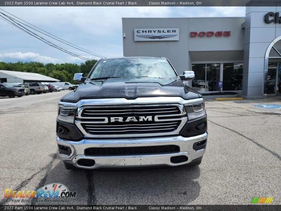 2022 Ram 1500 Laramie Crew Cab 4x4 Diamond Black Crystal Pearl / Black Photo #7