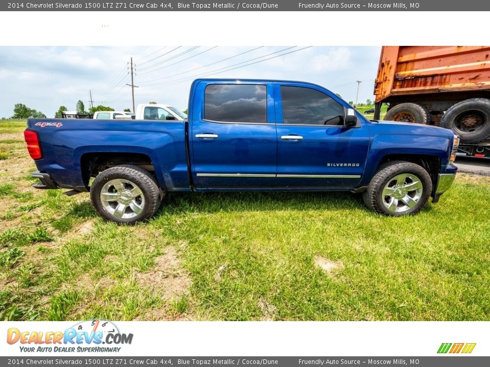 2014 Chevrolet Silverado 1500 LTZ Z71 Crew Cab 4x4 Blue Topaz Metallic / Cocoa/Dune Photo #2