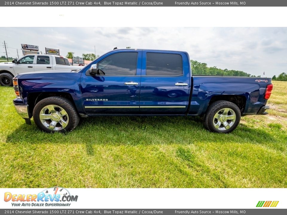 2014 Chevrolet Silverado 1500 LTZ Z71 Crew Cab 4x4 Blue Topaz Metallic / Cocoa/Dune Photo #6
