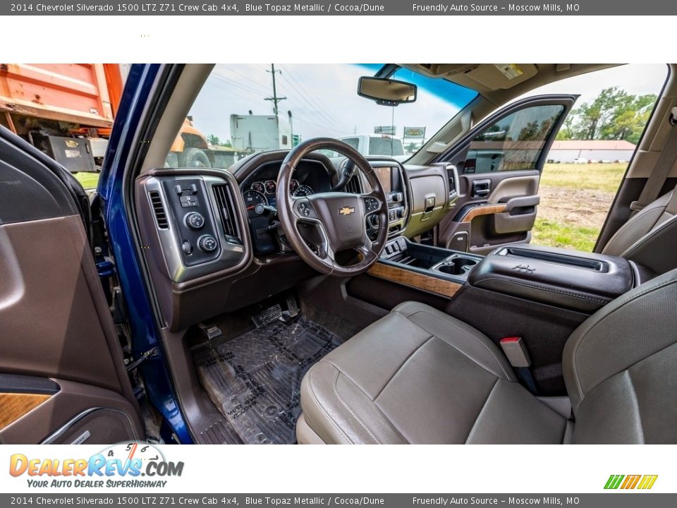 2014 Chevrolet Silverado 1500 LTZ Z71 Crew Cab 4x4 Blue Topaz Metallic / Cocoa/Dune Photo #12