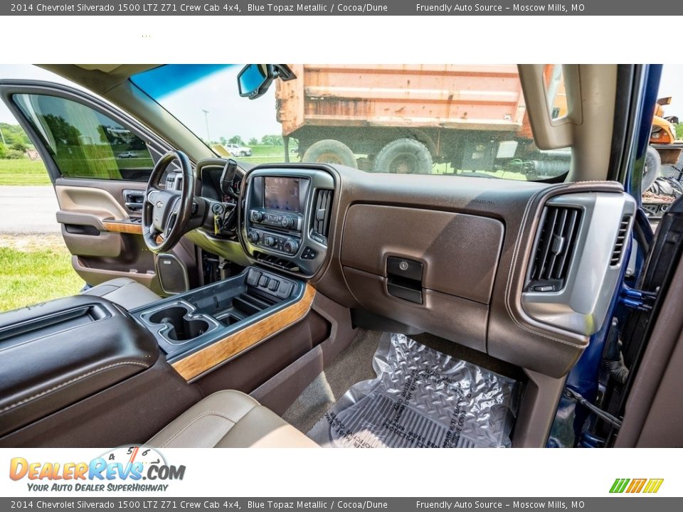 2014 Chevrolet Silverado 1500 LTZ Z71 Crew Cab 4x4 Blue Topaz Metallic / Cocoa/Dune Photo #14