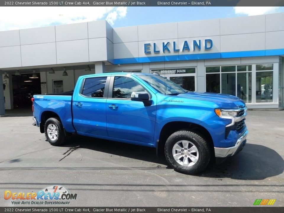 2022 Chevrolet Silverado 1500 LT Crew Cab 4x4 Glacier Blue Metallic / Jet Black Photo #1