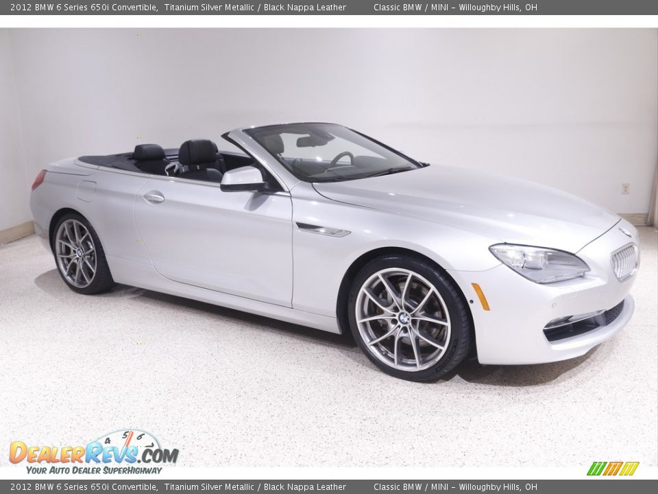 2012 BMW 6 Series 650i Convertible Titanium Silver Metallic / Black Nappa Leather Photo #1