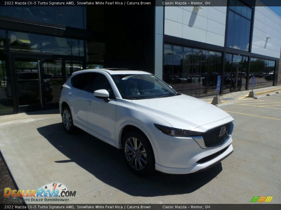 2022 Mazda CX-5 Turbo Signature AWD Snowflake White Pearl Mica / Caturra Brown Photo #1