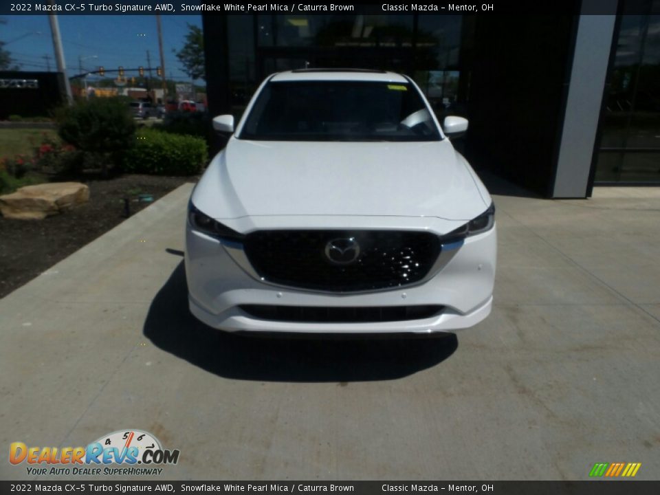 2022 Mazda CX-5 Turbo Signature AWD Snowflake White Pearl Mica / Caturra Brown Photo #2