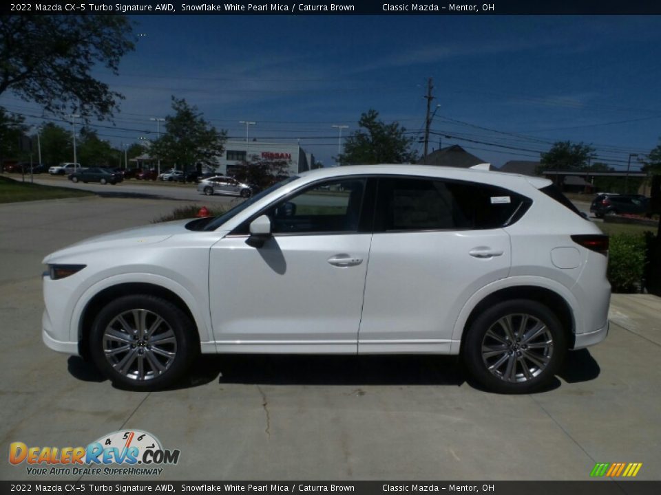 2022 Mazda CX-5 Turbo Signature AWD Snowflake White Pearl Mica / Caturra Brown Photo #6