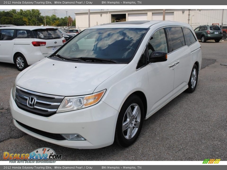 2012 Honda Odyssey Touring Elite White Diamond Pearl / Gray Photo #1