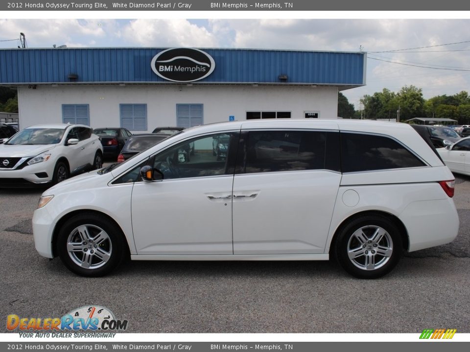 2012 Honda Odyssey Touring Elite White Diamond Pearl / Gray Photo #2