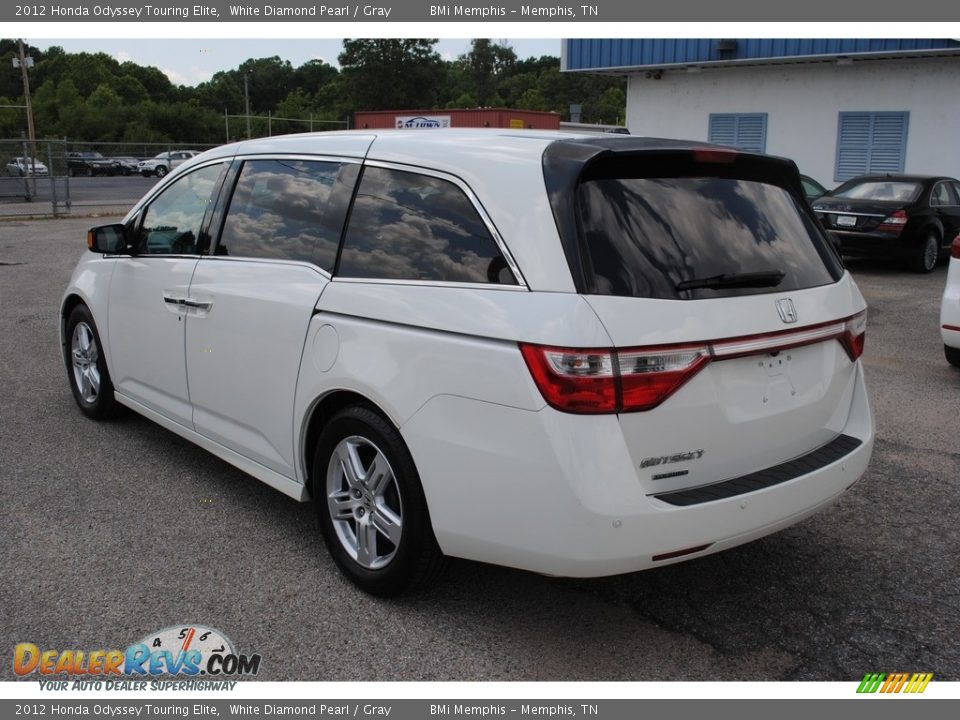 2012 Honda Odyssey Touring Elite White Diamond Pearl / Gray Photo #3