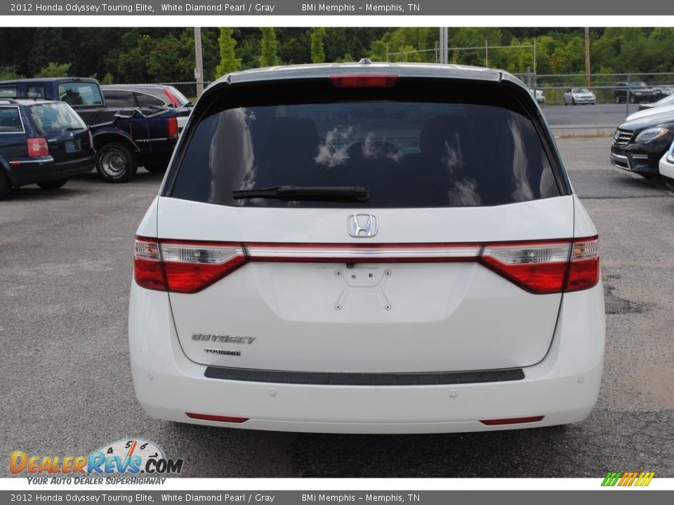 2012 Honda Odyssey Touring Elite White Diamond Pearl / Gray Photo #4