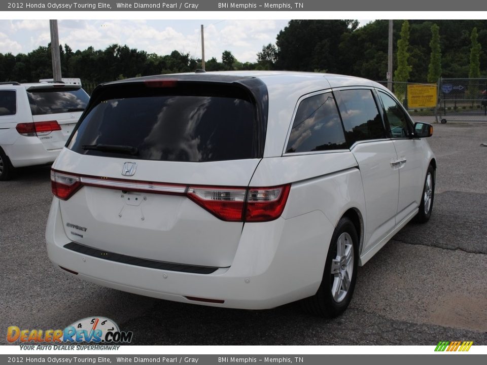 2012 Honda Odyssey Touring Elite White Diamond Pearl / Gray Photo #5