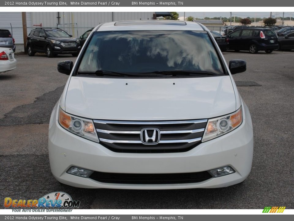 2012 Honda Odyssey Touring Elite White Diamond Pearl / Gray Photo #8