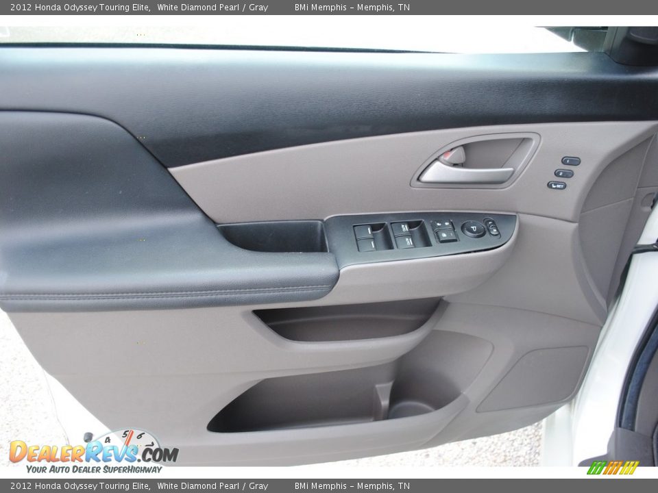 2012 Honda Odyssey Touring Elite White Diamond Pearl / Gray Photo #10