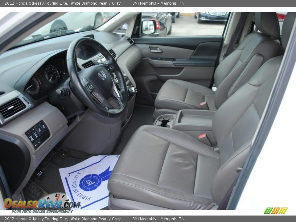 2012 Honda Odyssey Touring Elite White Diamond Pearl / Gray Photo #11