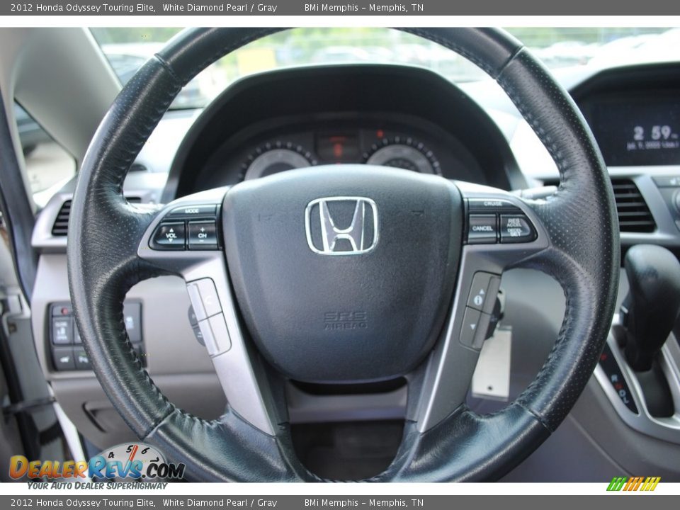2012 Honda Odyssey Touring Elite White Diamond Pearl / Gray Photo #12