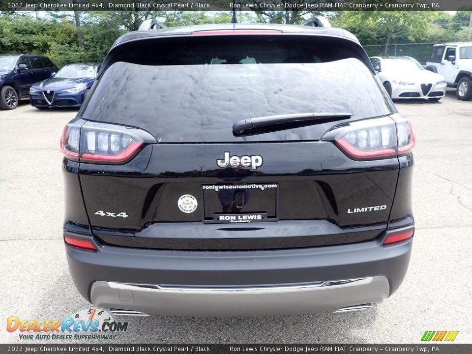 2022 Jeep Cherokee Limited 4x4 Diamond Black Crystal Pearl / Black Photo #4