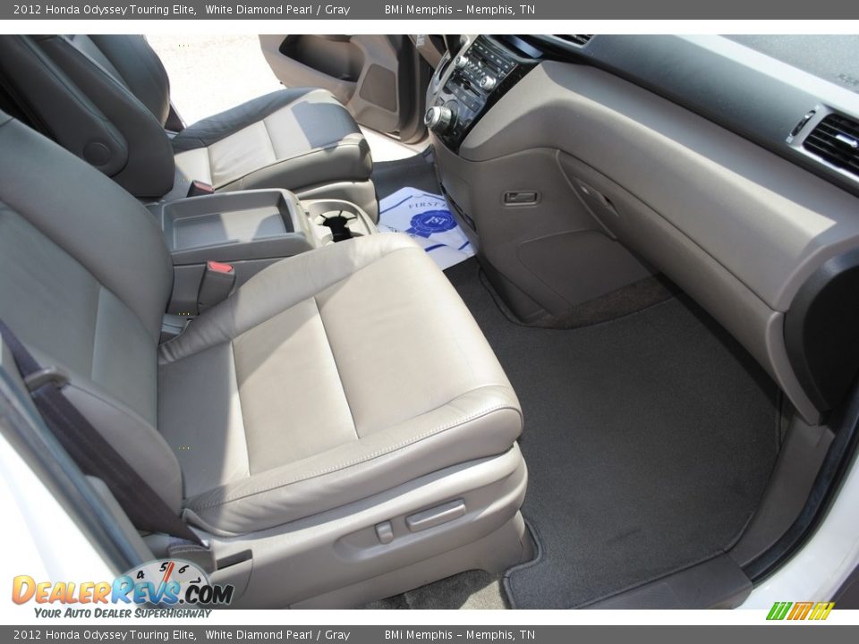 2012 Honda Odyssey Touring Elite White Diamond Pearl / Gray Photo #29