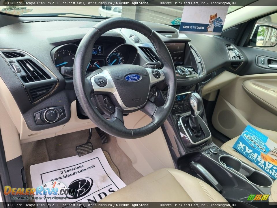 2014 Ford Escape Titanium 2.0L EcoBoost 4WD White Platinum / Medium Light Stone Photo #9