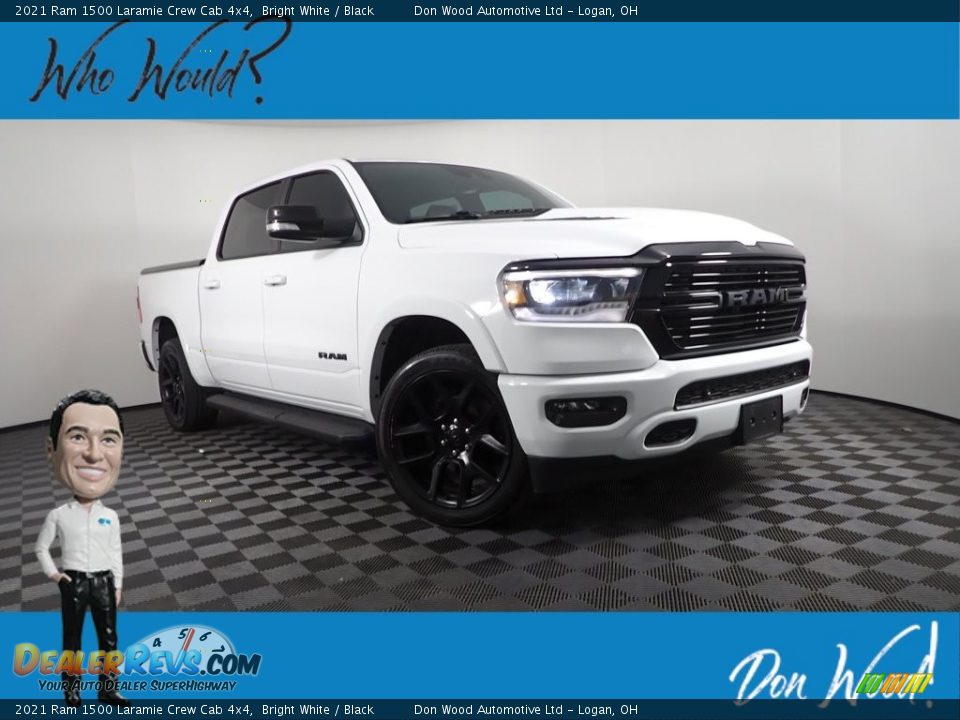 2021 Ram 1500 Laramie Crew Cab 4x4 Bright White / Black Photo #1