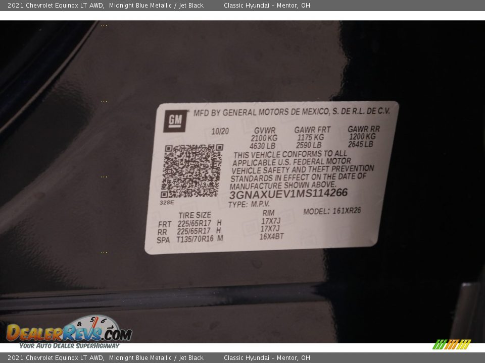 2021 Chevrolet Equinox LT AWD Midnight Blue Metallic / Jet Black Photo #18