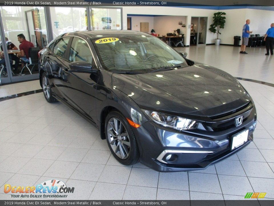 2019 Honda Civic EX Sedan Modern Steel Metallic / Black Photo #3