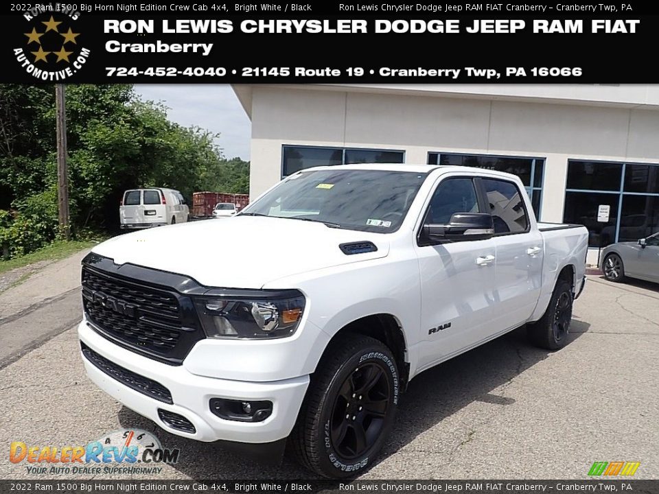 2022 Ram 1500 Big Horn Night Edition Crew Cab 4x4 Bright White / Black Photo #1